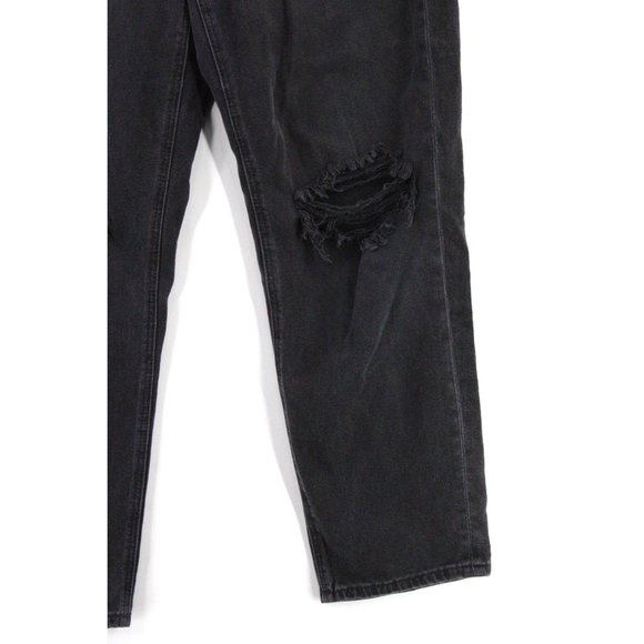 American Eagle Jeans Womens Black Faded Distressed Mom Straight Jeans Size 8 - Picture 4 of 10